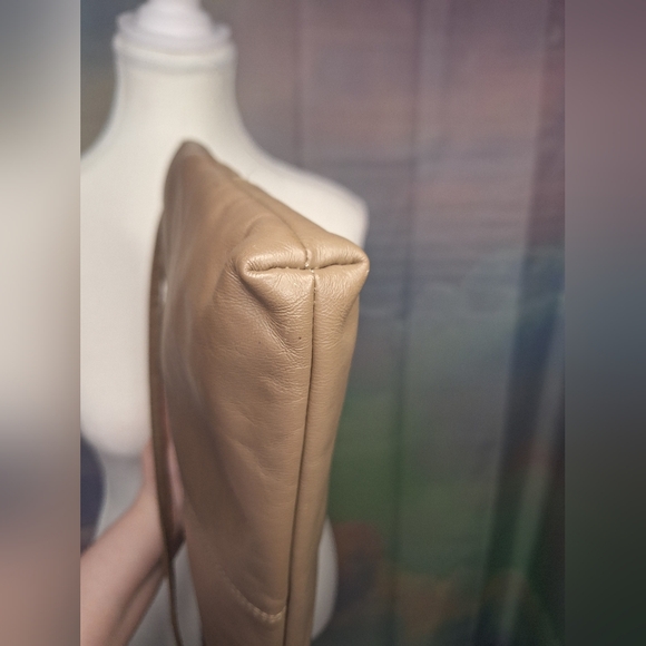 Vintage Toni Leather Tan Taupe Clutch With Crossbody Stap - Picture 4 of 14